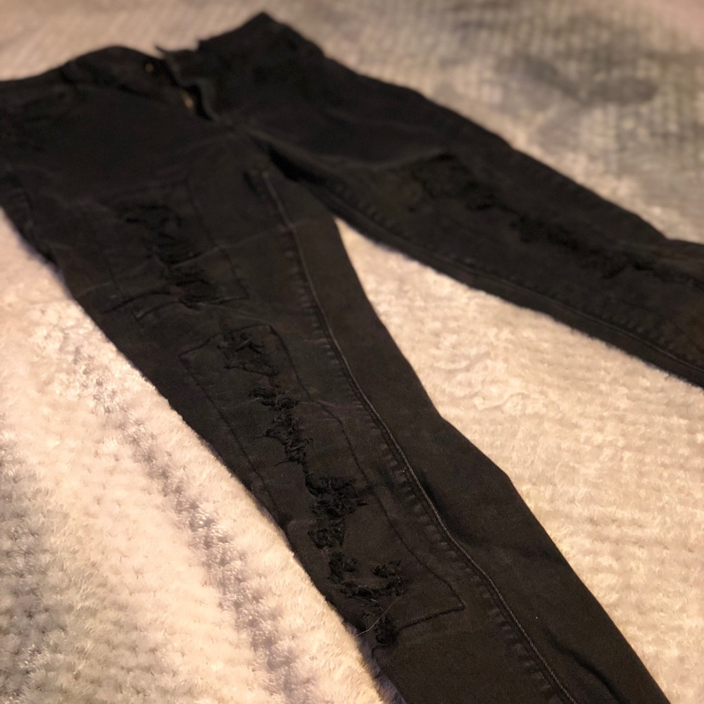 Black ripped jeans